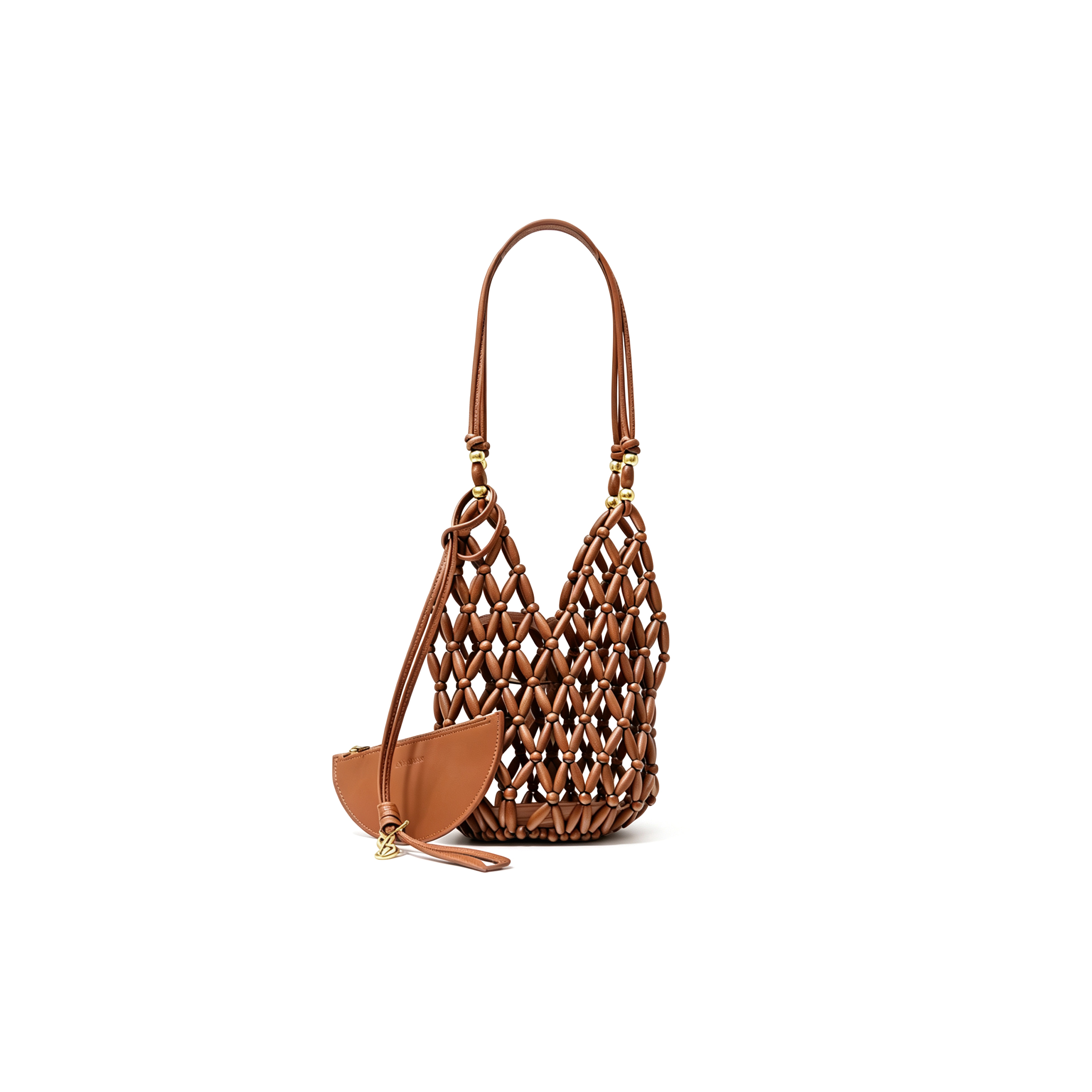 YSL CASSANDRE BUCKET IN WOOD BEADS 821912 (23*14*10cm)
